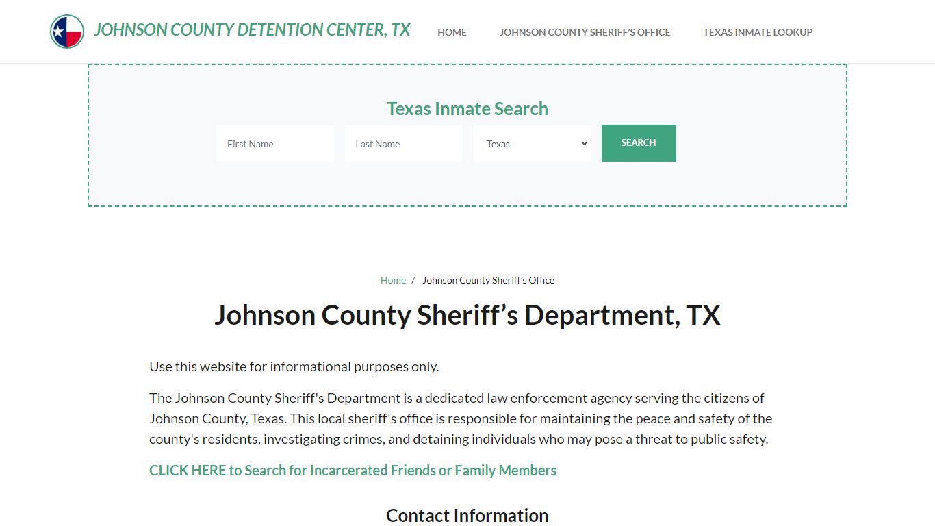 Johnson County Sheriff Department, TX Arrests, Warrant Lookup